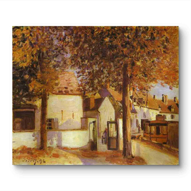 "Camille Pissarro's 'Quiet Countryside Retreat' - Hand-Painted Impressionist Oil Painting Reproduction"