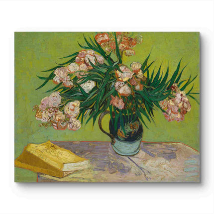 "Vincent van Gogh's 'Still Life with Oleanders and Books' - Premium Hand-Painted Oil Reproduction on Canvas"