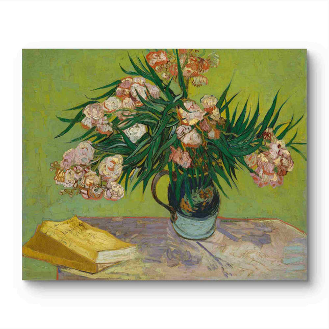 "Vincent van Gogh's 'Still Life with Oleanders and Books' - Premium Hand-Painted Oil Reproduction on Canvas"