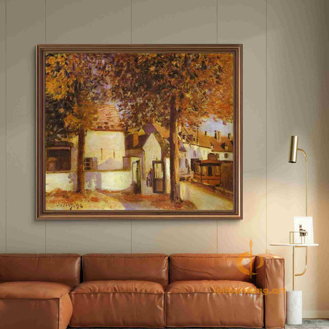 "Camille Pissarro's 'Quiet Countryside Retreat' - Hand-Painted Impressionist Oil Painting Reproduction"