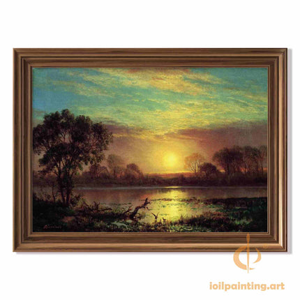 "Claude Monet's 'Sunset Reflections on Water Lilies' - Hand-Painted Impressionist Oil Painting Reproduction"