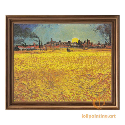 "Vincent van Gogh 'Wheatfield with Auvers in the Background' Museum-Quality Oil Painting Reproduction - Post-Impressionist Masterpiece"