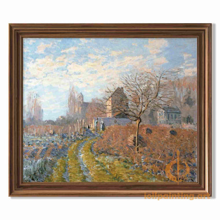"Claude Monet's 'Winter Countryside' - Hand-Painted Impressionist Oil Painting Reproduction"