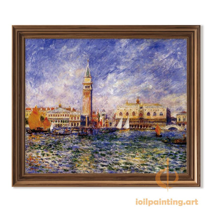 "Pierre-Auguste Renoir's 'Venetian Serenade' - Premium Hand-Painted Oil Painting Reproduction of Venice Landscape"