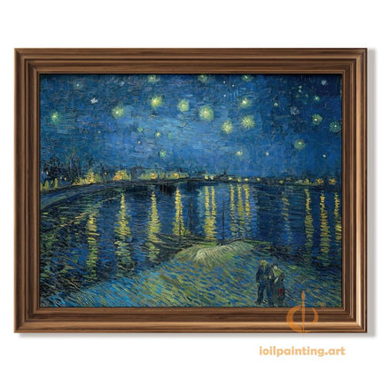 "Vincent van Gogh's 'Starry Night Over the Rhône' - Premium Hand-Painted Oil Reproduction on Canvas"