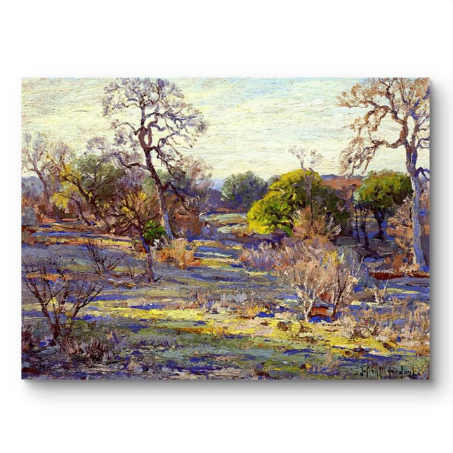 "Julian Onderdonk's 'Serene Meadow with Ancient Oak' Oil Painting Reproduction on Canvas"