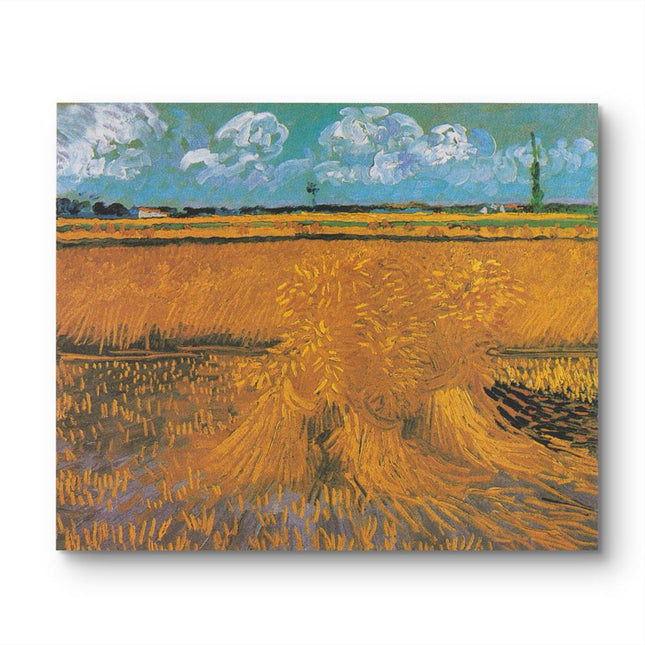 "Vincent van Gogh's 'Wheatfield with Sheaves' - Premium Hand-Painted Oil Reproduction on Canvas"