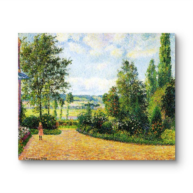 "Camille Pissarro's 'Sunlit Country Path' - Hand-Painted Impressionist Oil Painting Reproduction"