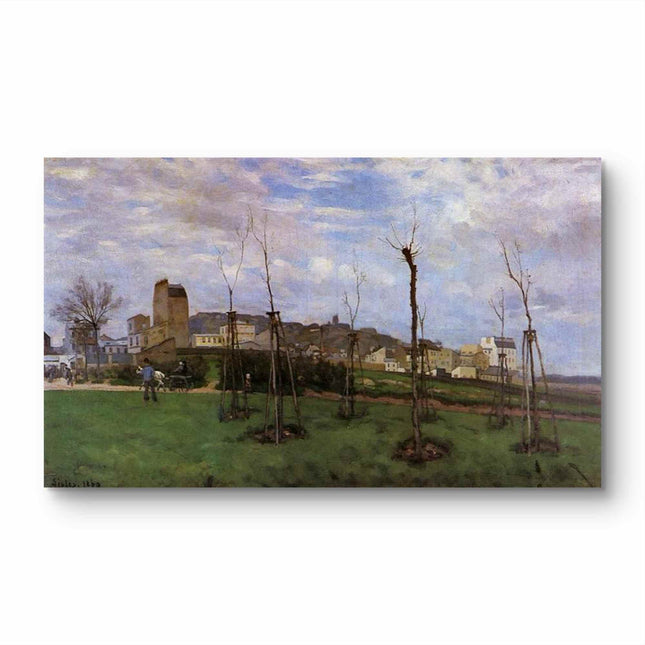 "Camille Pissarro's 'Winter Landscape with Barren Trees' - Hand-Painted Impressionist Oil Painting Reproduction"