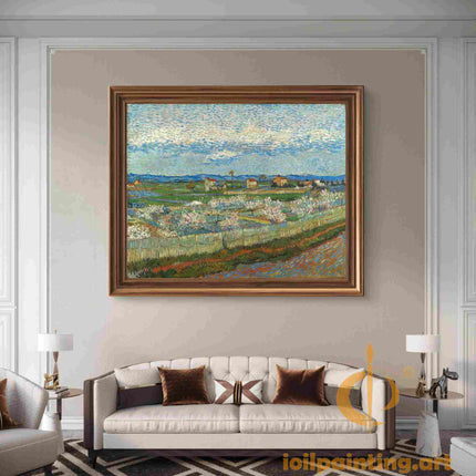 "Vincent van Gogh's 'Spring Blossoms in Provence' - Premium Hand-Painted Oil Reproduction on Canvas"