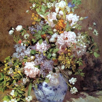 "Vincent van Gogh Inspired 'Floral Still Life in Blue Vase' - Premium Hand-Painted Oil Reproduction on Canvas"