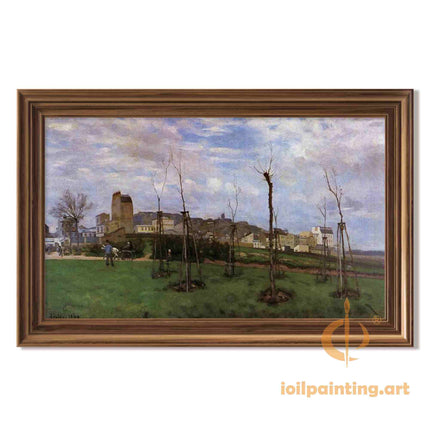 "Camille Pissarro's 'Winter Landscape with Barren Trees' - Hand-Painted Impressionist Oil Painting Reproduction"