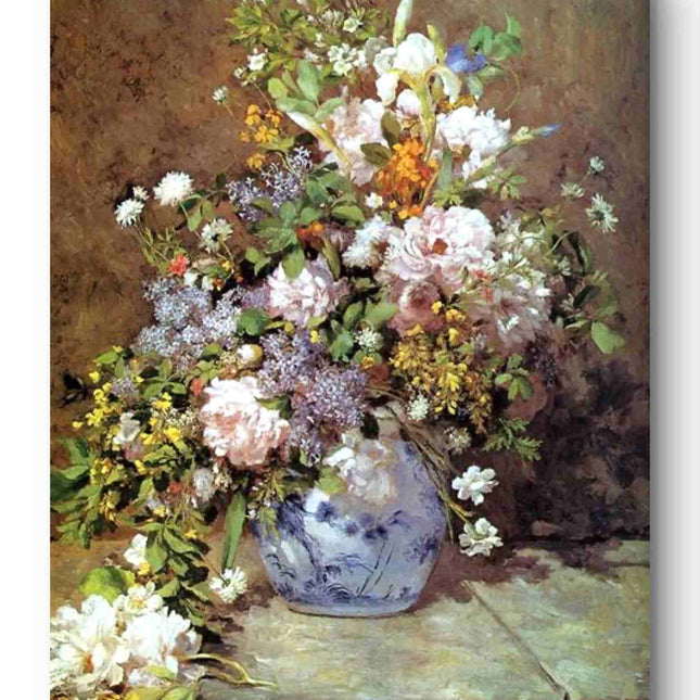 "Vincent van Gogh Inspired 'Floral Still Life in Blue Vase' - Premium Hand-Painted Oil Reproduction on Canvas"