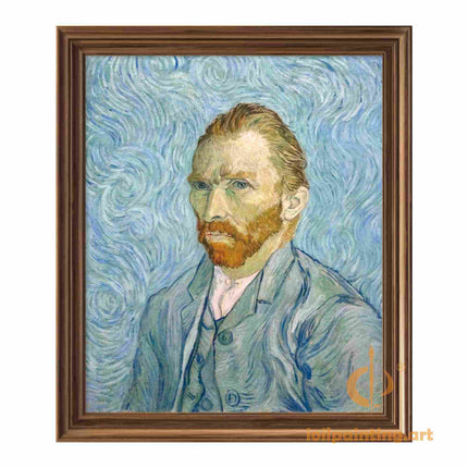 "Vincent van Gogh's 'Self-Portrait with Blue Background' - Premium Hand-Painted Oil Reproduction on Canvas"