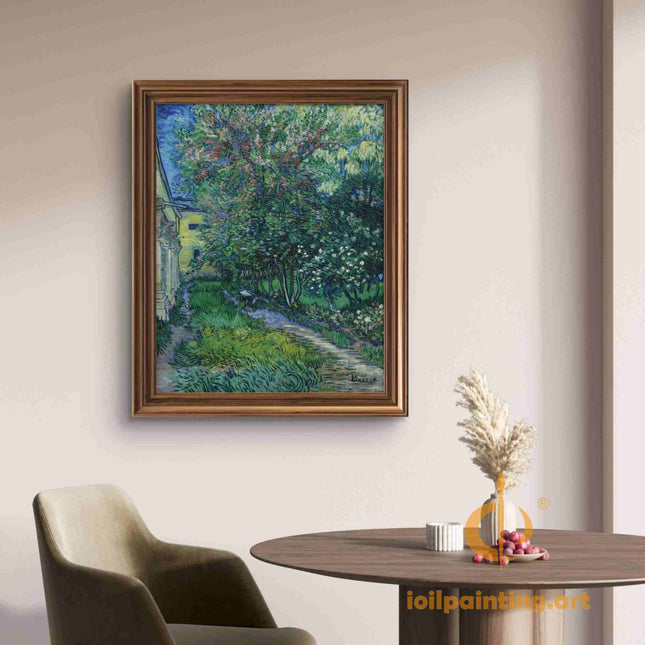 "Vincent van Gogh's 'Garden Path with Flowers' - Premium Hand-Painted Oil Reproduction on Canvas"
