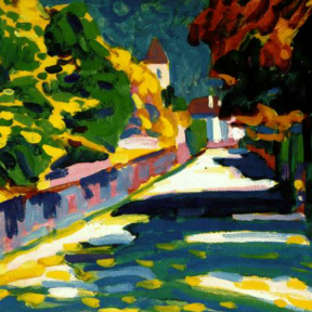 "Vibrant Country Lane - Premium Hand-Painted Landscape Oil Reproduction on Canvas"