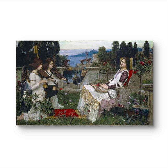 "John William Waterhouse's 'Serenade in the Garden' - Hand-Painted Oil Painting Reproduction"