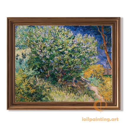 "Vincent van Gogh's 'Lilac Bush in Bloom' - Premium Hand-Painted Oil Reproduction on Canvas"