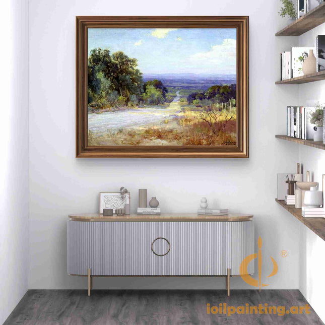 "Julian Onderdonk's 'Country Lane in Summer' Oil Painting Reproduction on Canvas"