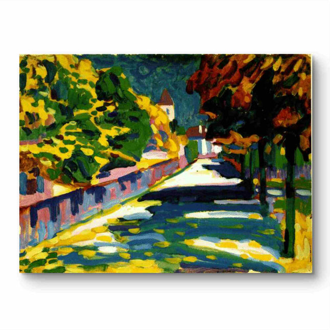"Vibrant Country Lane - Premium Hand-Painted Landscape Oil Reproduction on Canvas"