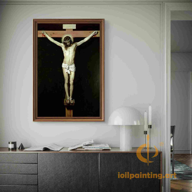 "Diego Velázquez's 'Christ Crucified' - Hand-Painted Baroque Oil Painting Reproduction"