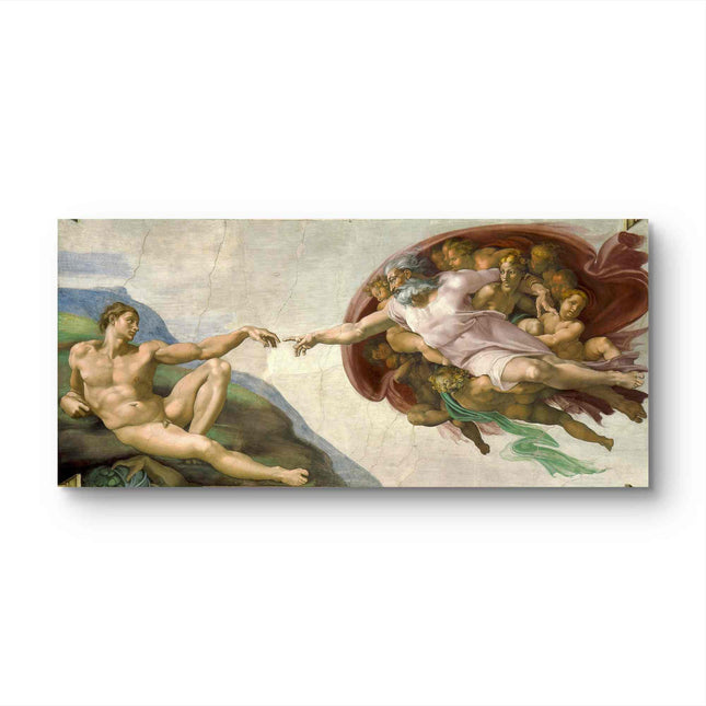 "Michelangelo's 'The Creation of Adam' - Hand-Painted Renaissance Oil Painting Reproduction"