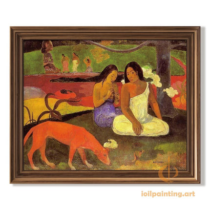 "Paul Gauguin's 'Tahitian Women with Dog' - Premium Hand-Painted Oil Reproduction on Canvas"