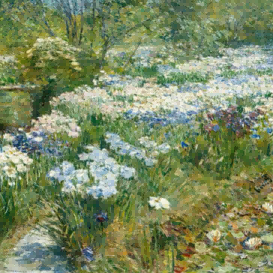"Claude Monet's 'Garden in Bloom' - Hand-Painted Impressionist Oil Painting Reproduction"