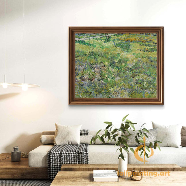 "Vincent van Gogh's 'Lush Meadow with Wildflowers' - Premium Hand-Painted Oil Reproduction on Canvas"