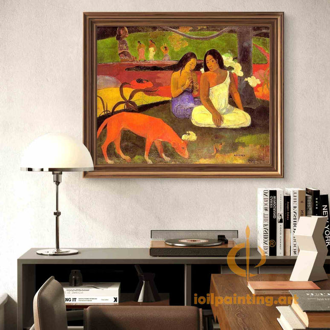 "Paul Gauguin's 'Tahitian Women with Dog' - Premium Hand-Painted Oil Reproduction on Canvas"