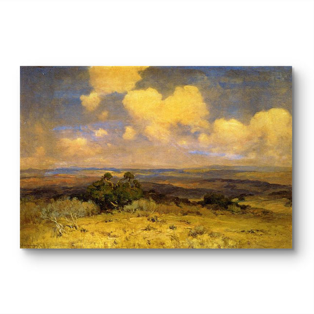 "Golden Fields and Clouded Skies - Premium Hand-Painted Oil Reproduction on Canvas"
