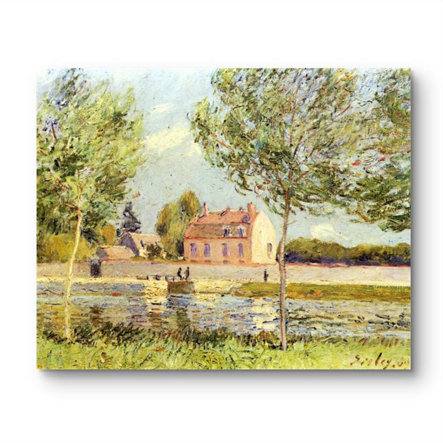 "Claude Monet's 'Riverside Retreat' - Hand-Painted Impressionist Oil Painting Reproduction"