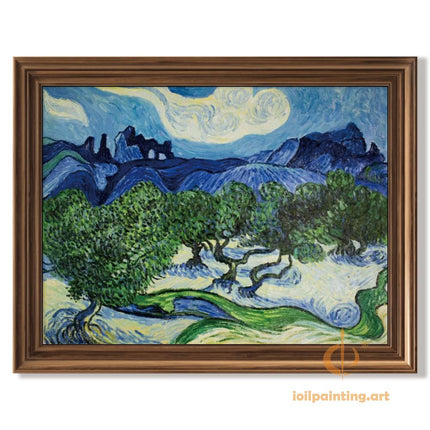 "Vincent van Gogh's 'Starry Night Landscape' - Premium Hand-Painted Oil Reproduction on Canvas"