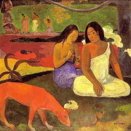 "Paul Gauguin's 'Tahitian Women with Dog' - Premium Hand-Painted Oil Reproduction on Canvas"