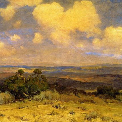 "Golden Fields and Clouded Skies - Premium Hand-Painted Oil Reproduction on Canvas"