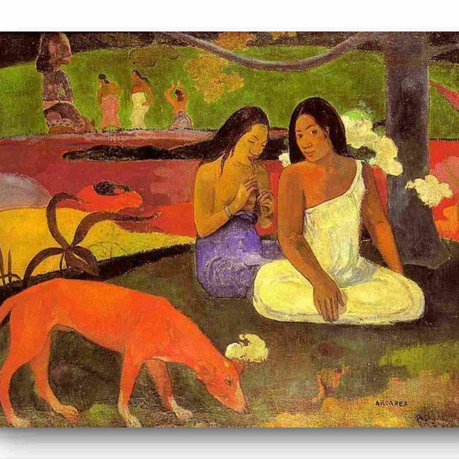 "Paul Gauguin's 'Tahitian Women with Dog' - Premium Hand-Painted Oil Reproduction on Canvas"