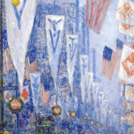"Georges Seurat's 'Avenue of the Allies' - Hand-Pointed Pointillist Oil Painting Reproduction"