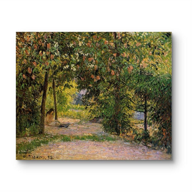 "Camille Pissarro's 'Orchard Pathway with Autumn Fruits' - Hand-Painted Oil Painting Reproduction"