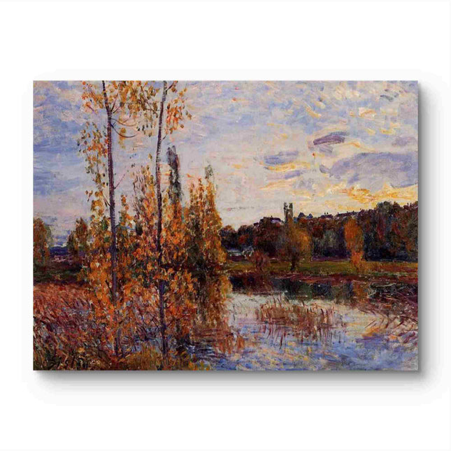 "Alfred Sisley's 'Autumn Riverside Splendor' - Hand-Painted Landscape Oil Painting Reproduction"