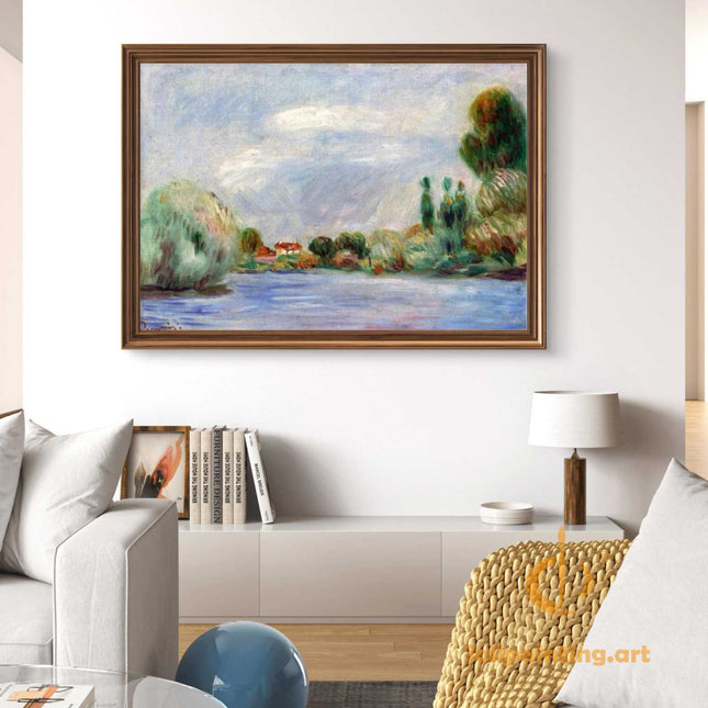"Pierre-Auguste Renoir's 'Riverside Serenity' - Premium Hand-Painted Oil Painting Reproduction"