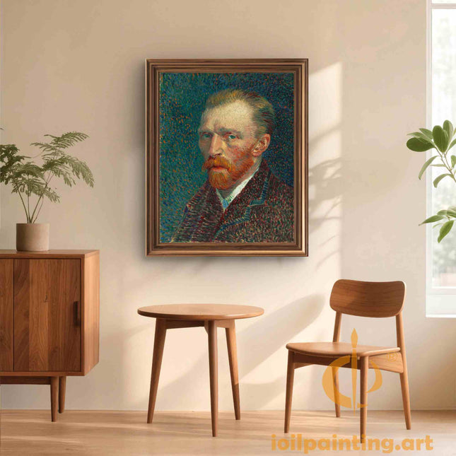 "Vincent van Gogh's 'Self-Portrait with Fiery Beard' - Premium Hand-Painted Oil Reproduction on Canvas"