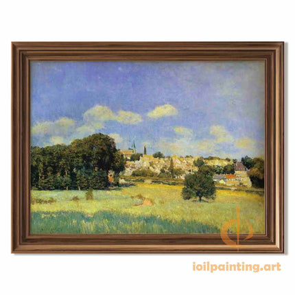 "Camille Pissarro's 'Pastoral Serenity' - Hand-Painted Impressionist Oil Painting Reproduction"