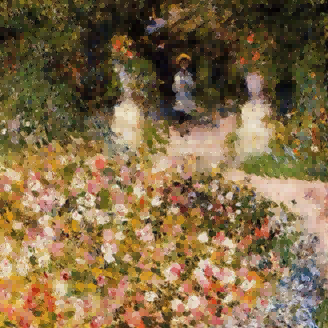 "Pierre-Auguste Renoir's 'Garden of Delights' - Premium Hand-Painted Oil Painting Reproduction"