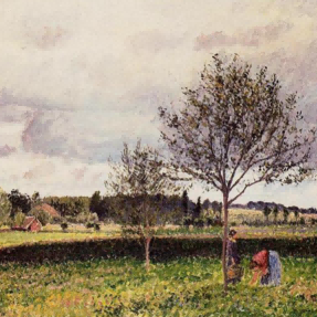 "Camille Pissarro's 'Country Laborers in Sunlit Fields' - Hand-Painted Impressionist Oil Painting Reproduction"