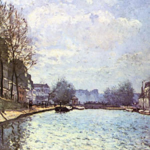 "Alfred Sisley's 'Tranquil Riverbanks' - Hand-Painted Impressionist Oil Painting Reproduction"