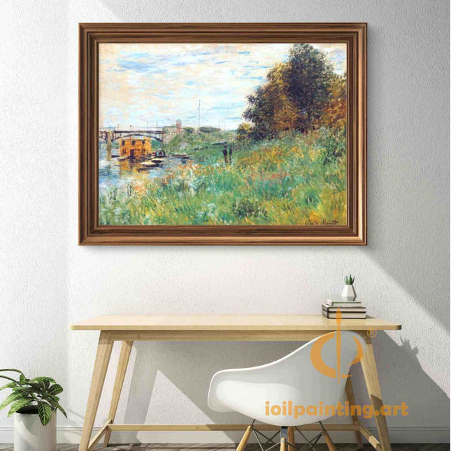 "Alfred Sisley's 'Serene Riverside Landscape' - Premium Hand-Painted Oil Reproduction on Canvas"