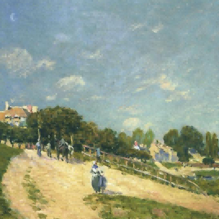 "Alfred Sisley's 'Sunlit Country Path' - Hand-Painted Impressionist Oil Painting Reproduction"