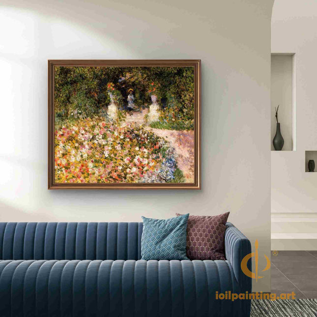"Pierre-Auguste Renoir's 'Garden of Delights' - Premium Hand-Painted Oil Painting Reproduction"