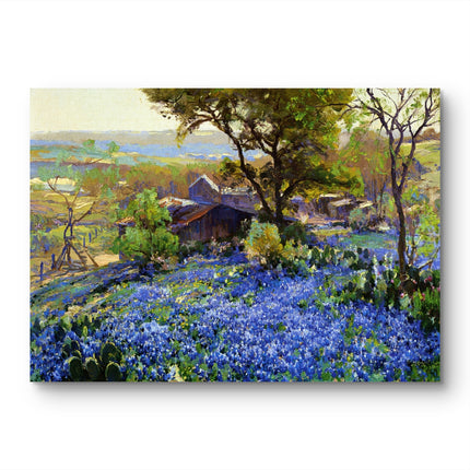 "Robert Julian Onderdonk's 'Blue Flower Meadow' - Premium Hand-Painted Oil Reproduction on Canvas"