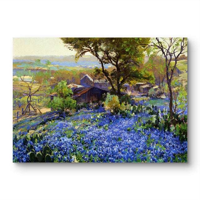 "Robert Julian Onderdonk's 'Blue Flower Meadow' - Premium Hand-Painted Oil Reproduction on Canvas"